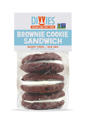 Vegan Vanilla Crème Brownie Sandwich Cookie Stacks - Contains 9 Sandwich Cookies (3 3-Packs)
