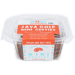
            
                Load image into Gallery viewer, Vegan Mini Java Chip Cookies ,  Contains 36 Cookies (3 12-Packs).
            
        