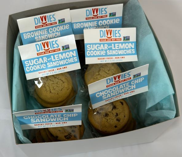 Vegan Sandwich Cookie Gift Box - 3 Flavors contains 18 Cookies (6 3-Packs)